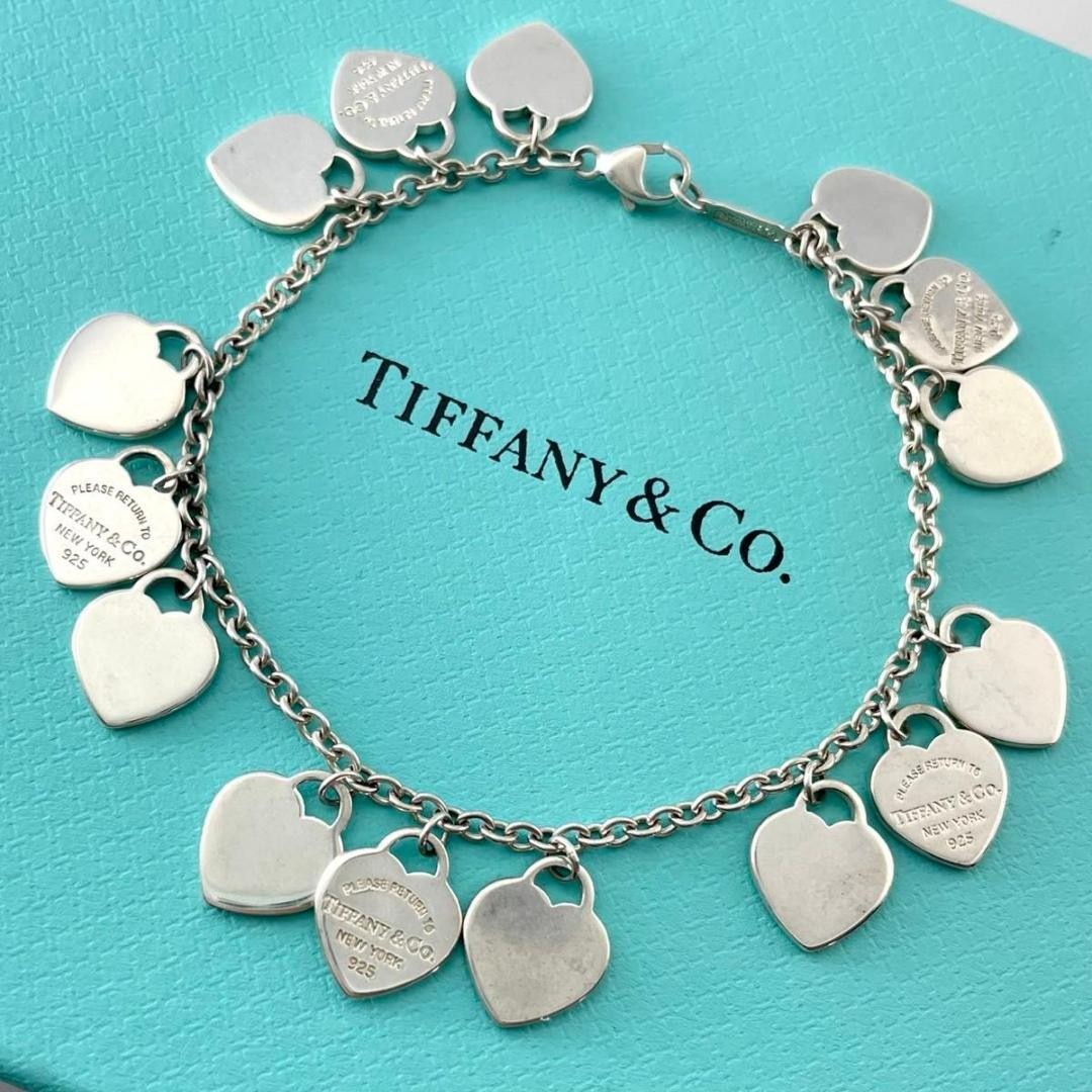 Authentic Tiffany 15P Multi Return to Mini Heart Tags