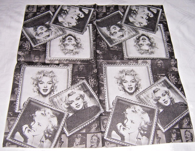 1 Serviette Marilyn Monroe - schwarz-weiss  - Collage & Porträt