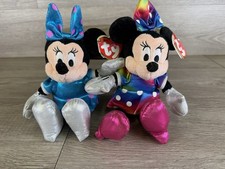 TY Sparkle Beanie Babies 2 Disney Minnie Mouse Plush Stuffed Collection