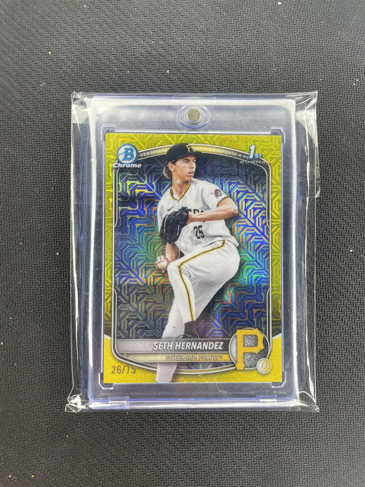 2025 Bowman Draft Yellow Mojo Refractor Seth Hernandez #BDC-25 1st Pirates /75