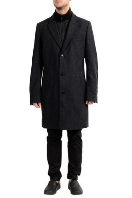 Hugo Boss ''Milogan1841'' Men's Wool Three Button Coat With Detachable Inner