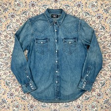 A , Size L RRL Double RL Concho Western Denim Vintage Wash / Philippines