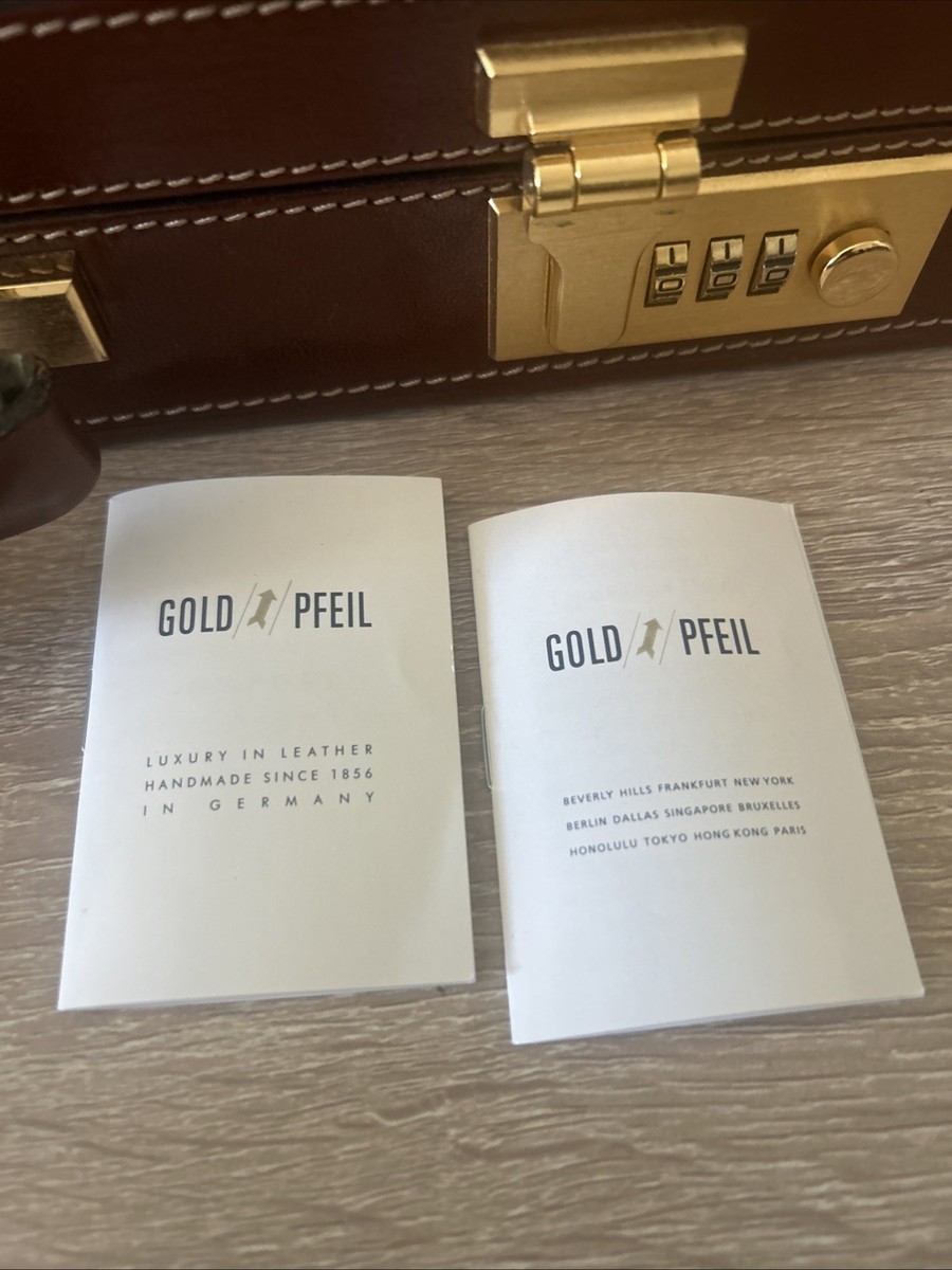 GOLD PFEIL Leather Briefcase Lock Hard Case | eBay