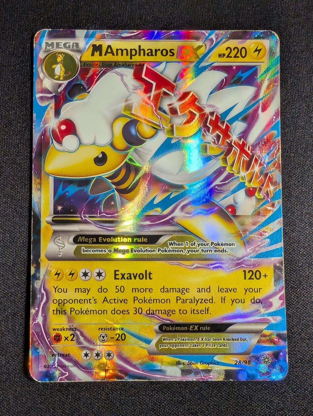 Pokemon M Ampharos EX 28/98 Ultra Rare XY Ancient Origins HP
