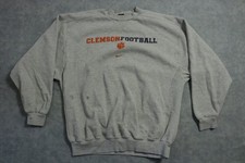 Vintage Clemson Tigers Sweatshirt Mens Large Gray NCAA Football Crewneck Nike