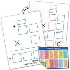 SCRIBBLEDO Dry Erase Long Multiplication Board 9"x12" Double Sided Practice W...