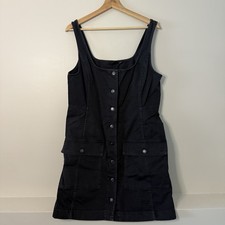 Black Gap Utility Button Mini Dress soft cotton. Women’s Large
