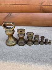 Antique Brass Bell Weights Set of 7 1/4 oz to 1 LB