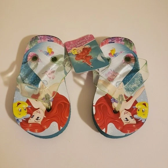 NEW Disney Little Mermaid Toddler Girls' Size 5/6 Flip-Flop Sandals (blue sole) - Image 2 of 4