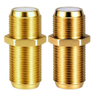 F Verbinder Goldfarben oder Vergoldet SAT Kabel Buchse Adapter TV Antennen Koax