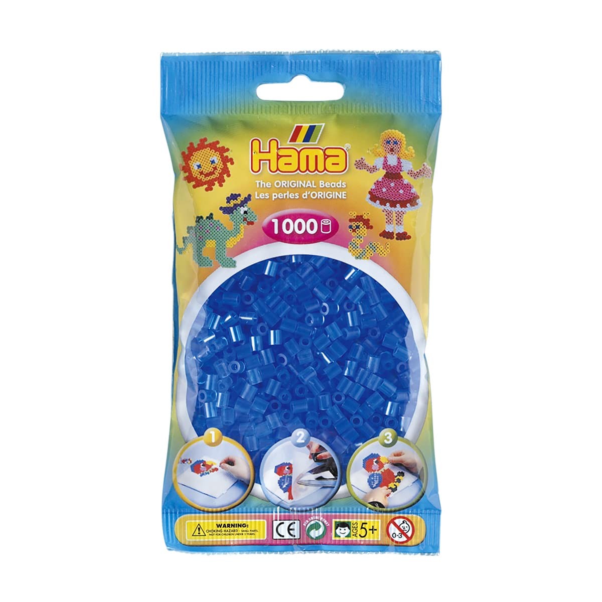 Мешочек для наполнения бисером Hama Beads объемом 1000 бусин - Полупрозрачный синий 2390₽