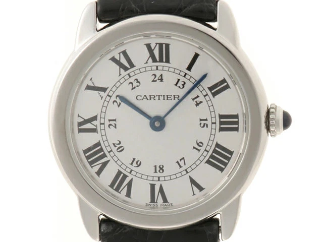 Cartier — Cartier Ronde Solo SM W6700155 Stainless Steel / Leather 29.5mm Quartz #DW722
