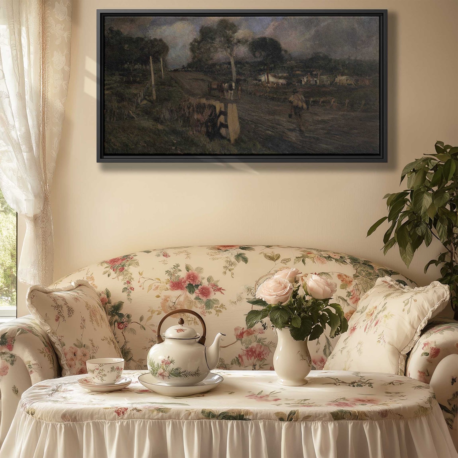 Rural Countryside Animal Farm Canvas Print Vintage Wall Art Decor Rustic Artwork