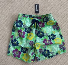 NWT Authentic VILEBREQUIN Swim Trunks Shorts Size 10 Years Beach Floral Turtle