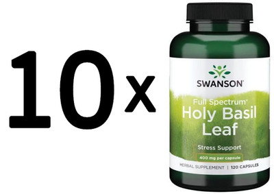 10 x Swanson Full Spectrum Holy Basil Leaf (Tulsi), 400mg - 120 (121,36 EUR/kg)