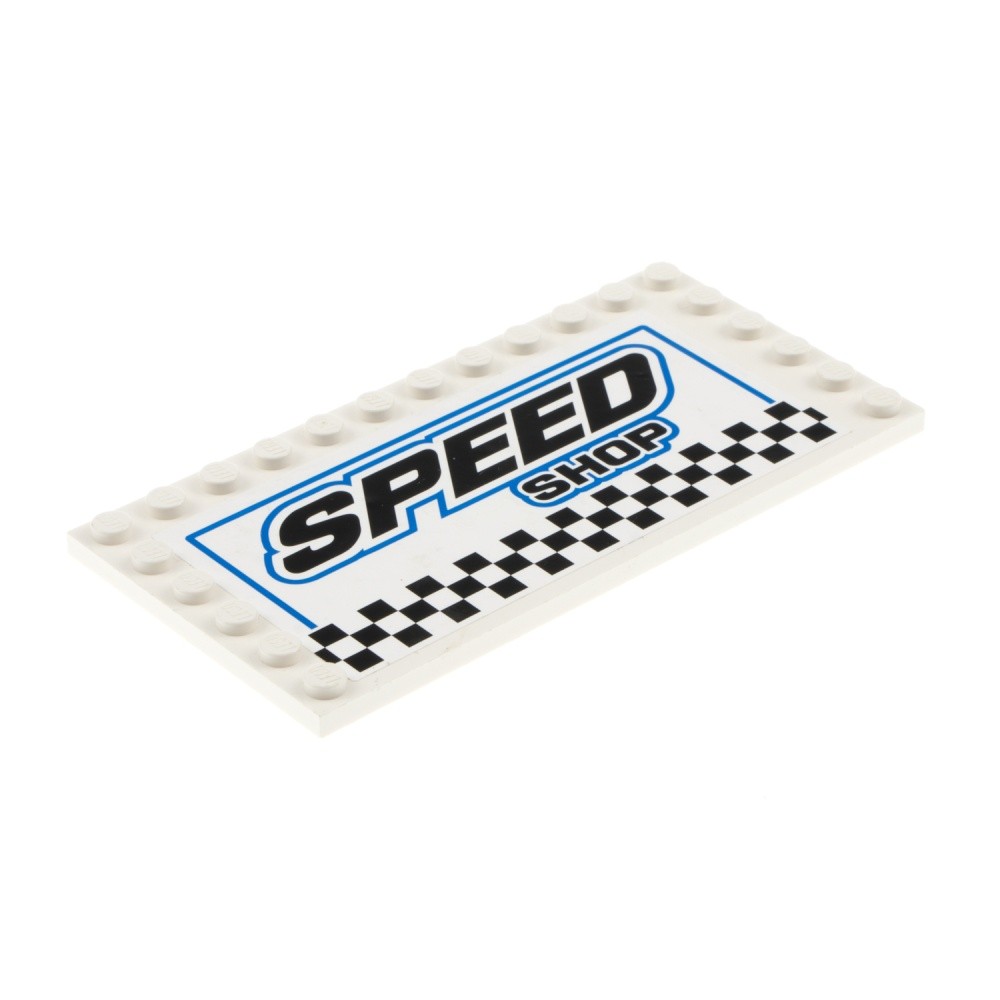 1x Lego Tile Modified 6x12 White Studs on Edges SPEED 6178pb021