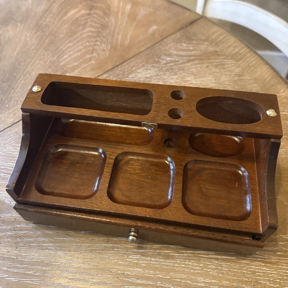 Vintage Desk Pull Out Drawer Pen & Envelope Slots Organizer 10.5 X 4.5 X 5.5” - Image 2 of 4