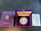1986 S American Eagle Silver Dollar Proof Coin Purple Velvet Box .999 Silver COA