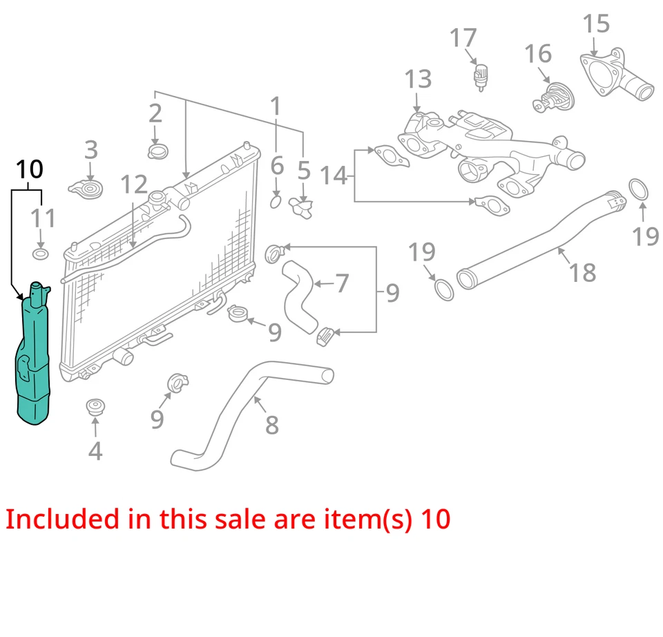 2006 三菱 Eclipse 冷却液溢流瓶原始设备制造商 104K 英里 - LKQ393511555 — 第 4/4 张图片