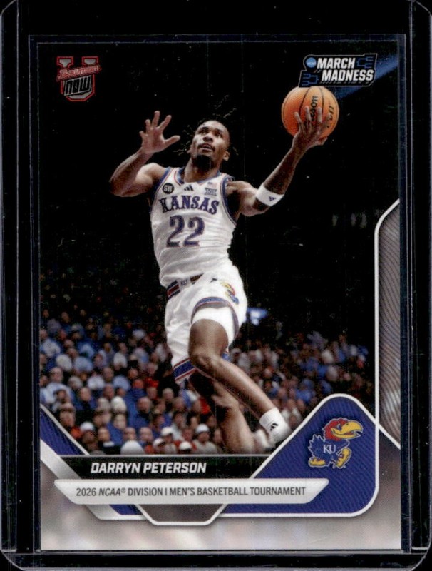 2025-26 Bowman U Now March Madness Darryn Peterson #1 Jayhawks