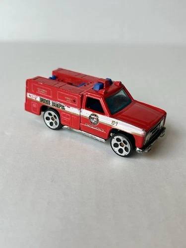 Hot Wheels - Vintage 1974 Emergency Unit 50 Fire Truck - Red Die Cast 1:64 Used