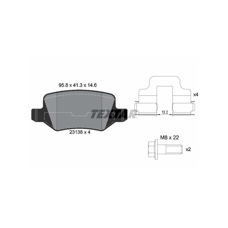 TEXTAR 2313803 Pastiglie freno posteriore per Mercedes Vaneo A