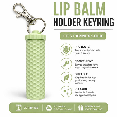 Lippenbalsam Halter Schlüsselanhänger passend für Carmex Stick Etui 3D-gedruckt PLA Schlüsselanhänger