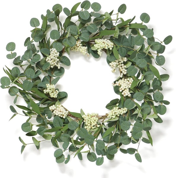 KüNstlicher Eukalyptus Kranz 50Cm FüR HaustüR FrüHlings Sommer Dekoration-image