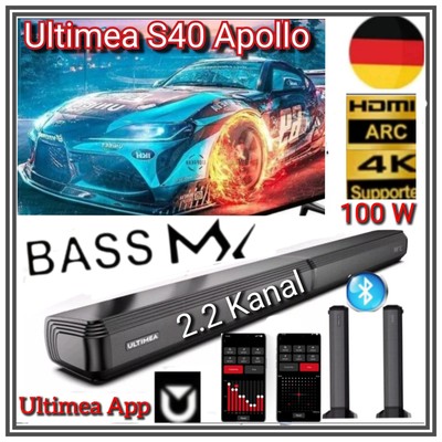 Soundbar Ultimea Apollo S40 TV Wireless BassMX, ARC HDMI USB Bluetooth AUX 100W