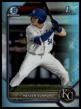 2022 Bowman Draft #BDC-44 Hayden Dunhurst Chrome Sky Blue Refractor