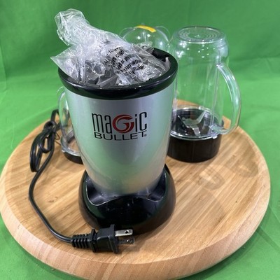 Magic Bullet Mini Personal Blender Silver/Black Set Looks Unused