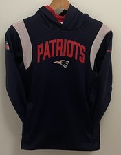 New England Patriots Blue Nike Therma-Fit Hoodie Boys Size Medium 10/12 