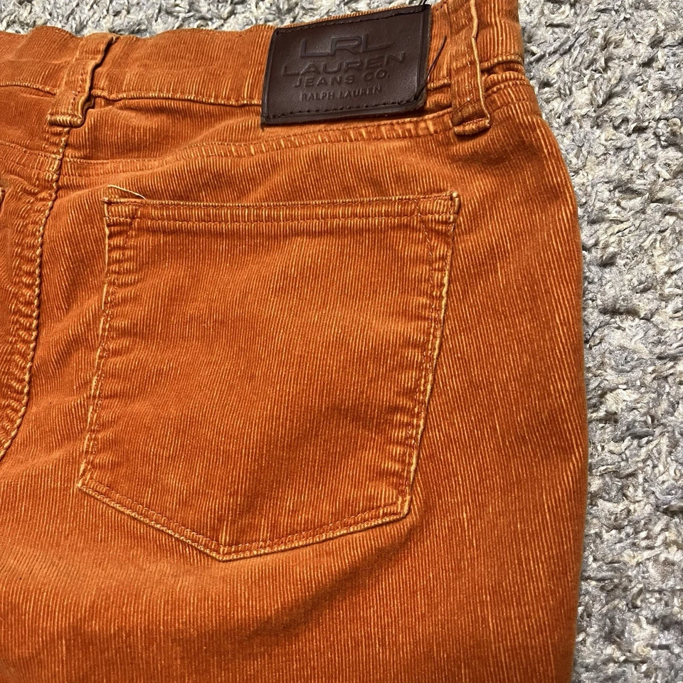 LRL Lauren Jeans Co Ralph Lauren Mujer 4P Naranja Clásico Pana Recta Foto 3 de 4
