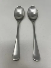 Robert Welch CAESNA RADFORD BRIGHT Stainless 2 Oval Soup Spoons 18/10 Flatware