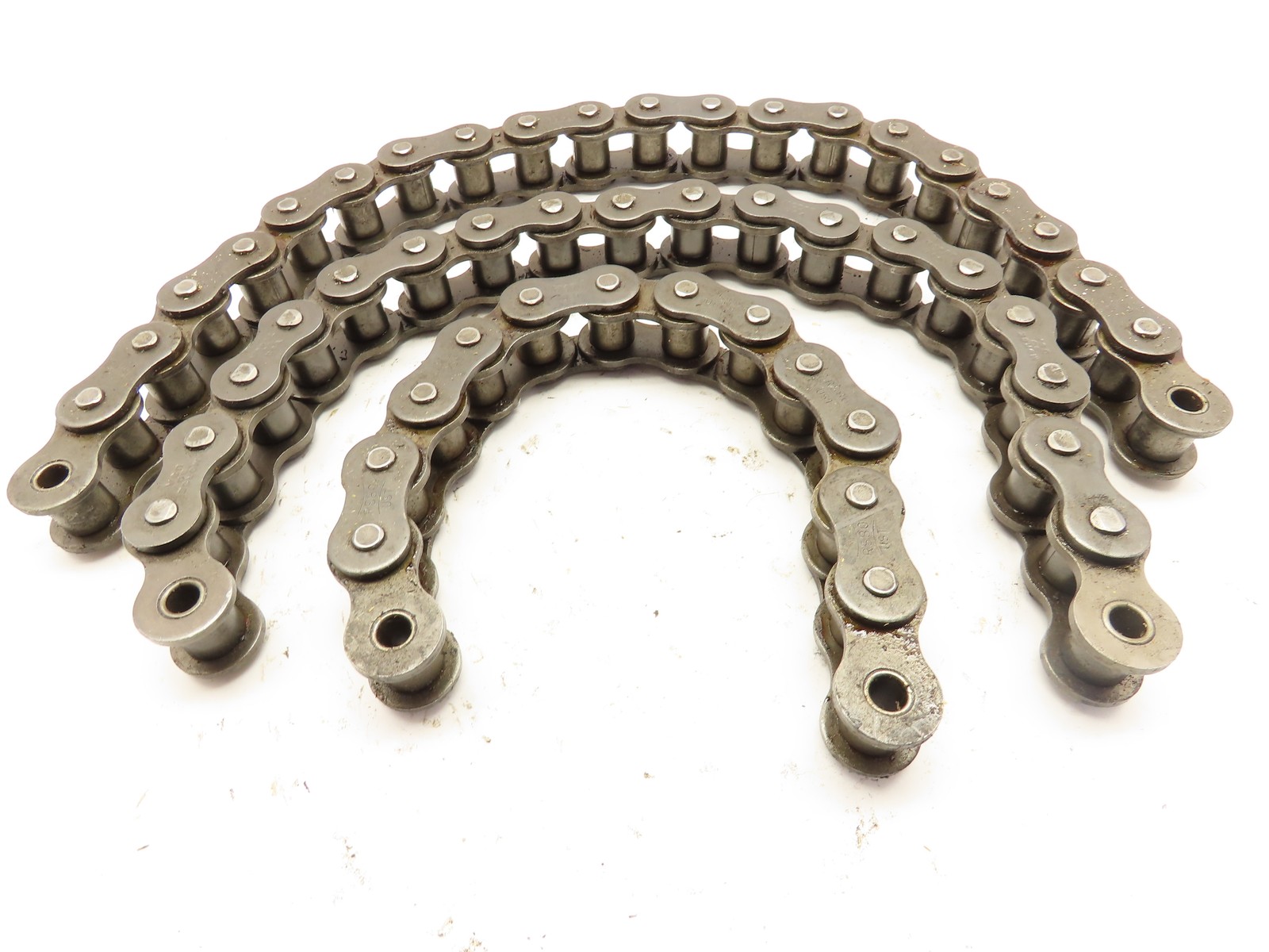 New Morse USA & Tsubaki #80-1Riv Roller Chain Remnants 3pc 13"19"&21" 53" total