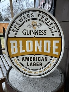 Guinness Blonde American Lager Metal Beer Tin Tacker Sign