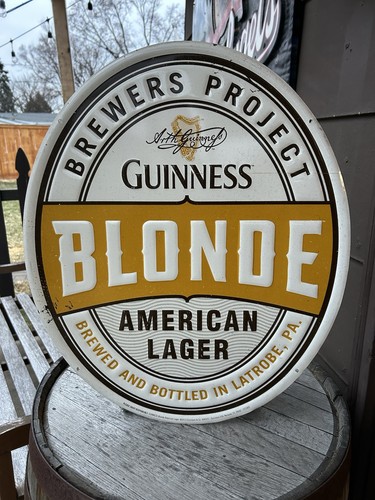 Guinness Blonde American Lager Metal Beer Tin Tacker Sign
