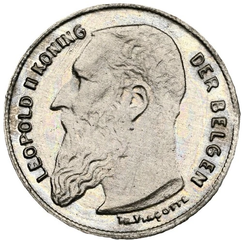 Belgium 1906 50 Centimes Tin ESSAI/Pattern NGC MS66