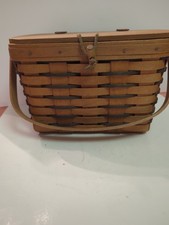 Longaberger 1992 Purse Basket, Green Accent, Beautiful Condition For Age