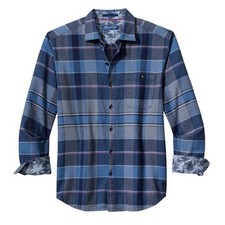 TOMMY BAHAMA Dockside Blue Canyon Beach Flannel Shirt NEW Medium MSRP 148