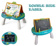 Kids Art Easel Toys Foldable Double Sided Tabletop Art Easel Chalk Board