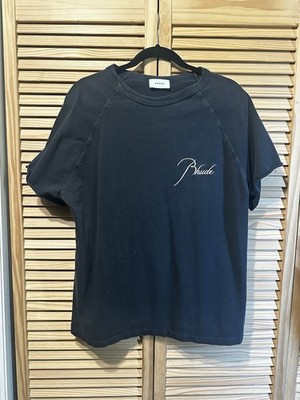 Rhude Embroidered Logo Front And Back Black Tshirt *Read*
