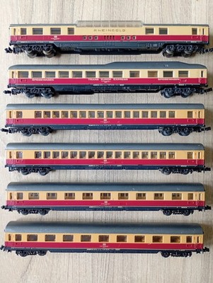 Schwader von 6 Lima Spur N DB Reisezugwagen Rheingold Trans Europ Express ect 