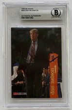 DON NELSON COACH SIGNED 1995-96 HOOPS #336 BECKETT AUTHENTIC NY KNICKS AUTO