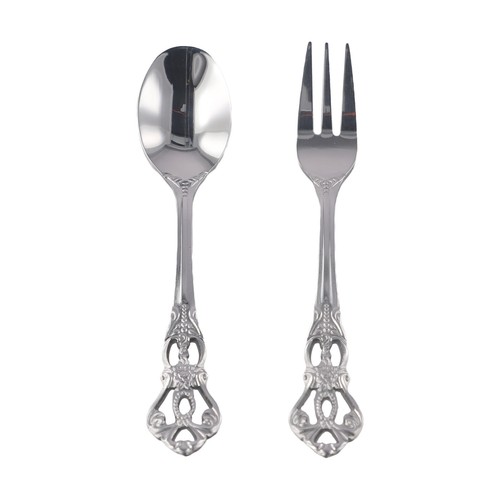 2-teiliges Vintage Gold Löffel Gabel Besteck Set Edelstahl Luxus Dessertlöffel - Bild 9 von 33