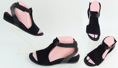 ECCO Womens Touch 25 Ankle Sandal Black Suede Leather EU 38 US 7