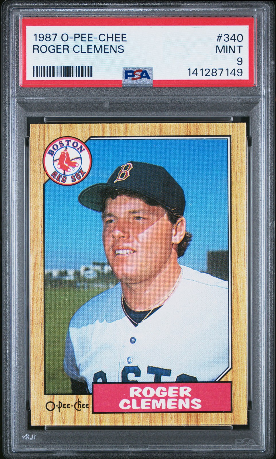 1987 O-Pee-Chee Roger Clemens #340 PSA 9 Boston Red Sox