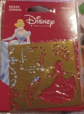Stencil 2003 Disney Princess Embossing Brass All Night Media NIP 3x3 In 46626
