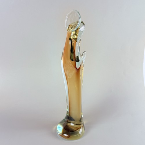 Sommerso Murano Praying Virgin Mary Madonna 10.5” Art UV Glow Glass Yellow Pink - Picture 5 of 14