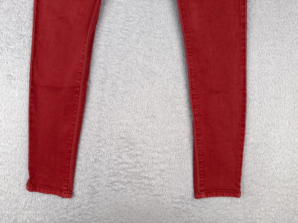 Pantalones de mezclilla VIP para mujer 11 rojos ajustados tiro medio mezcla de algodón elásticos 31x31 Foto 2 de 4